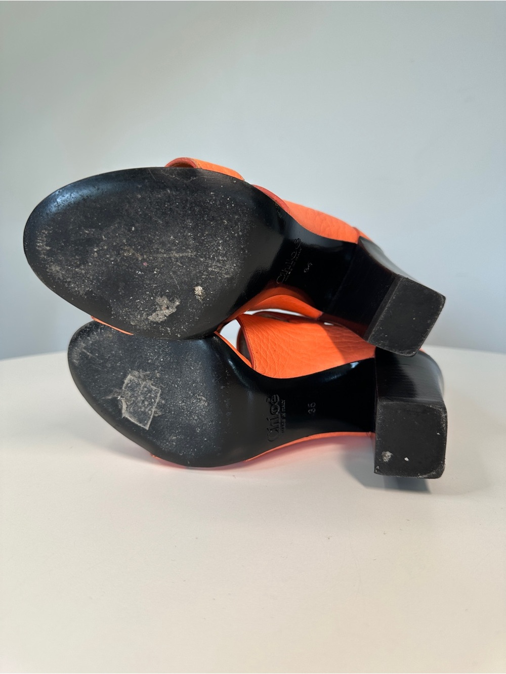 Authentic Chloe Orange Multi-Strap High Heel Sandals 35 5 - Picture 9 of 12